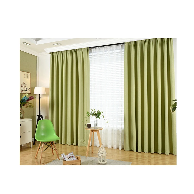 Thick Linen Solid Color Blackout Curtain Fabric Custom Hotel Living Room Bedroom Curtain Finished Curtains Wholesale Buy Curtain Beaded Curtain Home