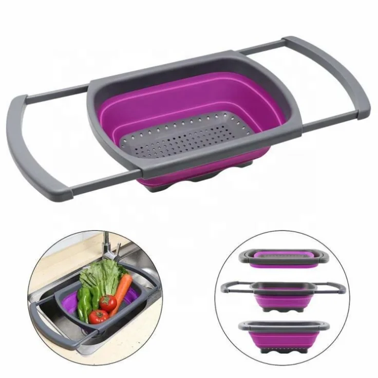 Round square water strainer silicone foldable drain basket for kitchen, Green blue red
Round square water strainer silicone foldable drain basket for kitchen, Green blue red