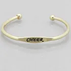 B037 Silver&Gold Cheer Letter Engraved Simple Fashion Cuff