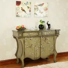 painting flowers france antique rustic wood furniture cabinet