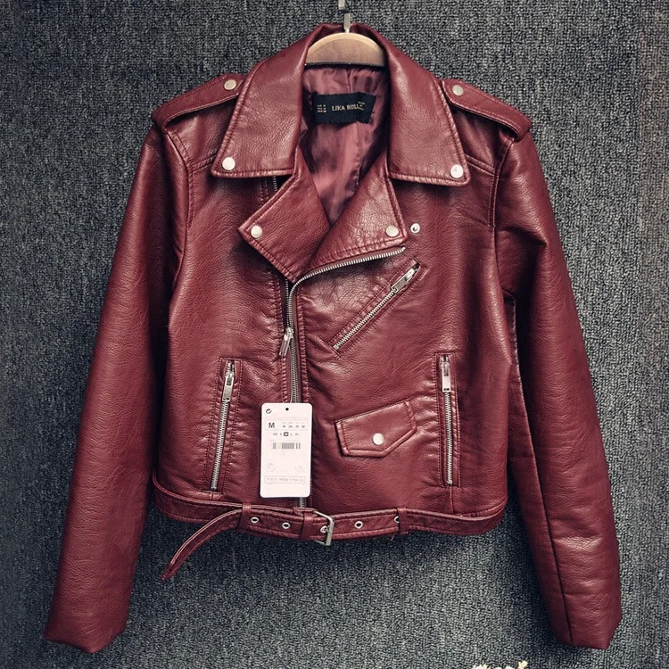 2018New High-end textured women short PU leather leather jacket zipper motorcycle cardigan coat Leather clothing
2018New High-end textured women short PU leather leather jacket zipper motorcycle cardigan coat Leather clothing