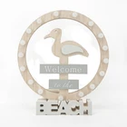 Nautical Sea Bird "Welcom to the Beach" Design Wood Craft Decoration with LED