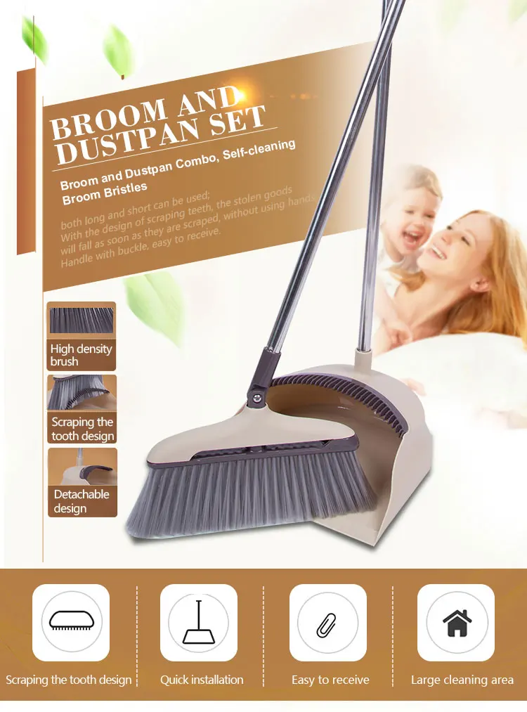 factory price high quality eco-friendly broom and dustpan sets