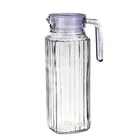 decorative borosilicate water glass jug pitcher with lid
