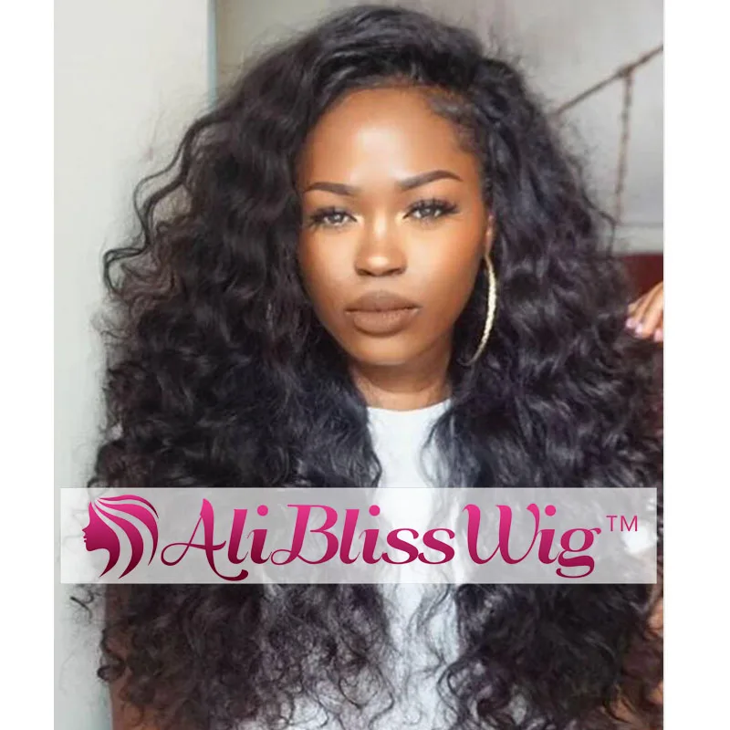 130% Density Natural Hairline Side Part Curly Elastic Band Brazilian Hair Glueless 4x4 Silk Top Lace Front Wig for Black Women