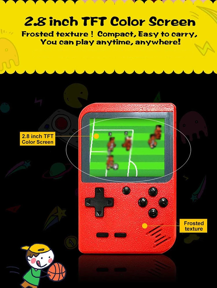 Mothca 400 Classic Retro Games 2.8 Inch 8 Bit Handheld Game Machine Portable Mini Video Game Console