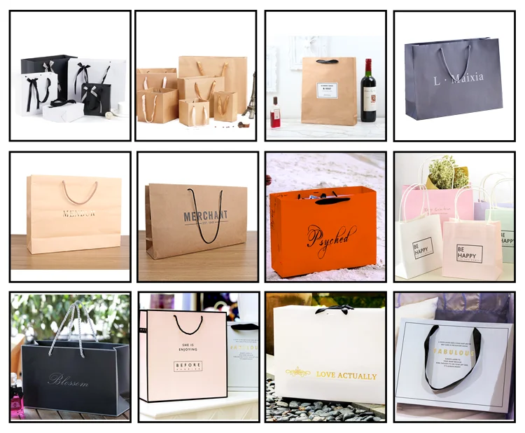 personalised printed matt lamination art paper gift bags with