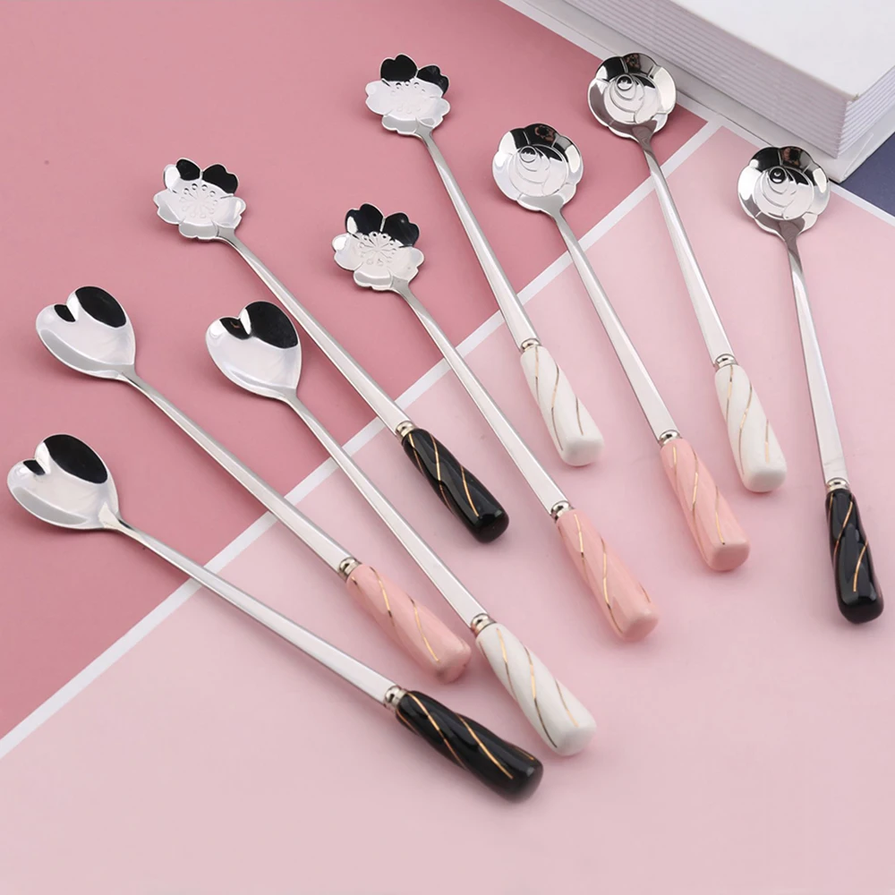 Cheap Cute Promotion Teaspoon Silverware Stainless Steel Coffee Spoon With Ceramic Handle
Cheap Cute Promotion Teaspoon Silverware Stainless Steel Coffee Spoon With Ceramic Handle