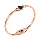 2019 Black Dress Design Popular Bangle Gold Plated in Stainless Steel Fashion Jewelry For Lady