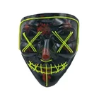 Halloween EL Wire Carnaval Party light up DJ Glowing Purge Mask Luminous Neon Mask