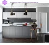 dust grey matte kitchen cabinet with island