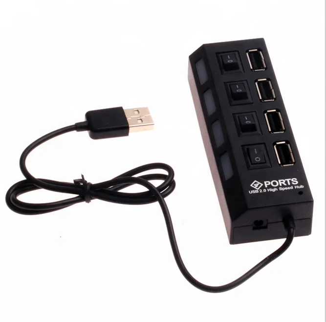 

usb hub 20 4 port with Individual Power Switches and LEDs, Black