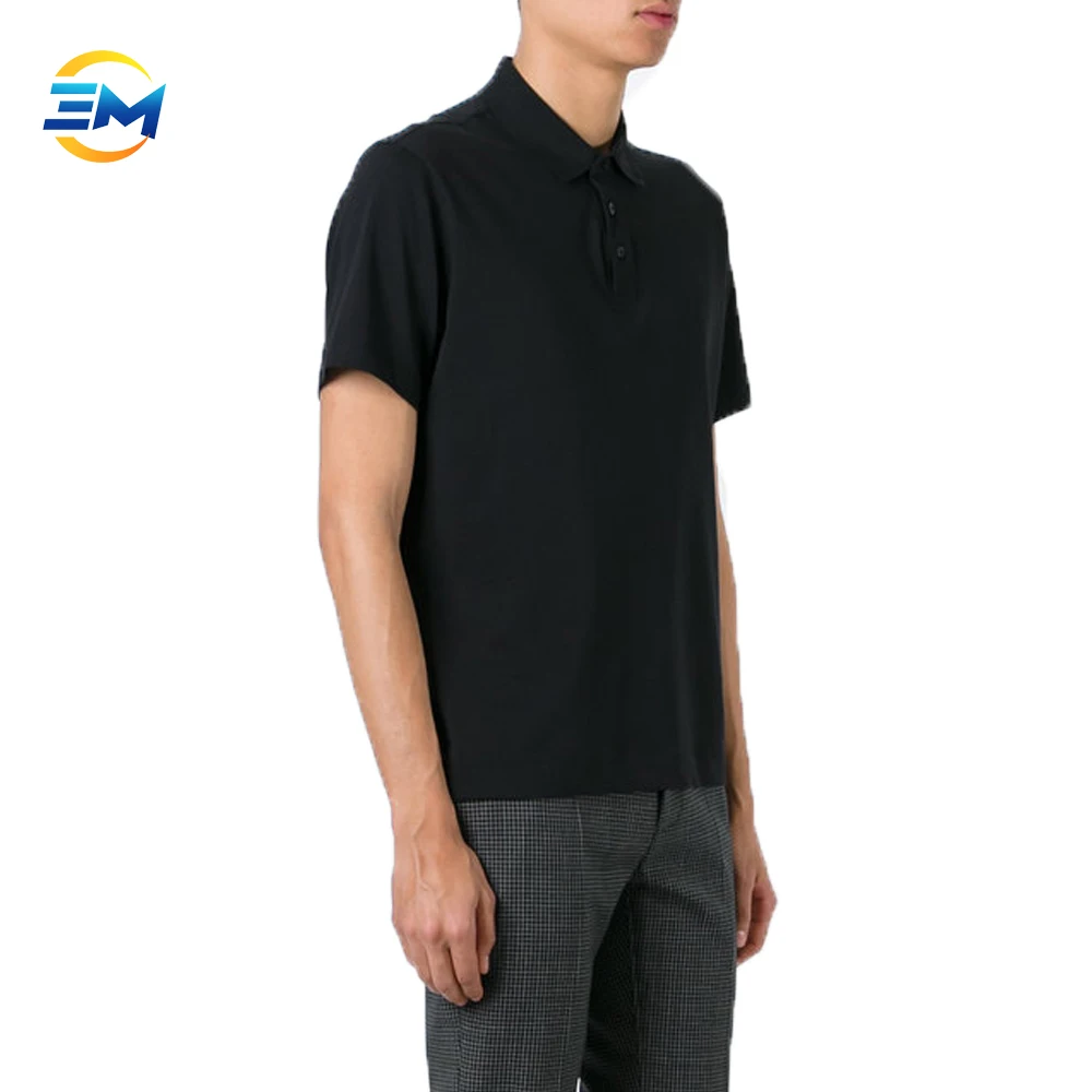 black plain polo t shirt
