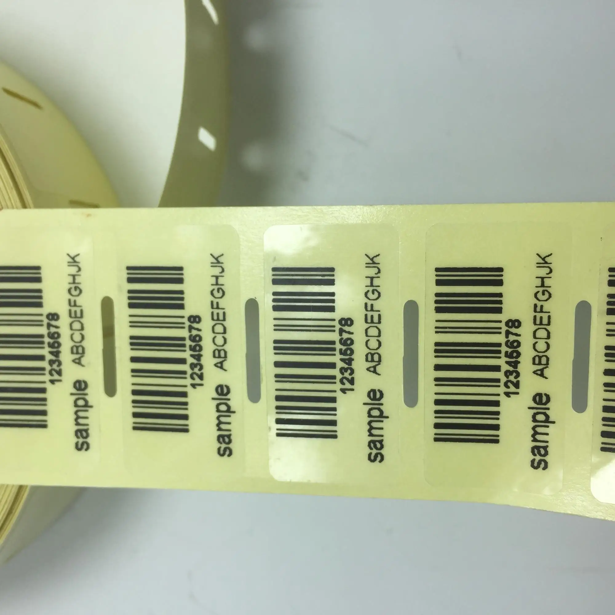 Transparent PET adhesive barcode stickers, thermal transfer polyester stickers roll