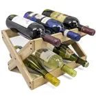 Wholesale 6 Bottles 100% Natura Bamboo Foldable Countertop Wine Rack
