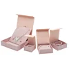 Custom luxury elegant cardboard paper jewelry set packaging box with hot stamping logo