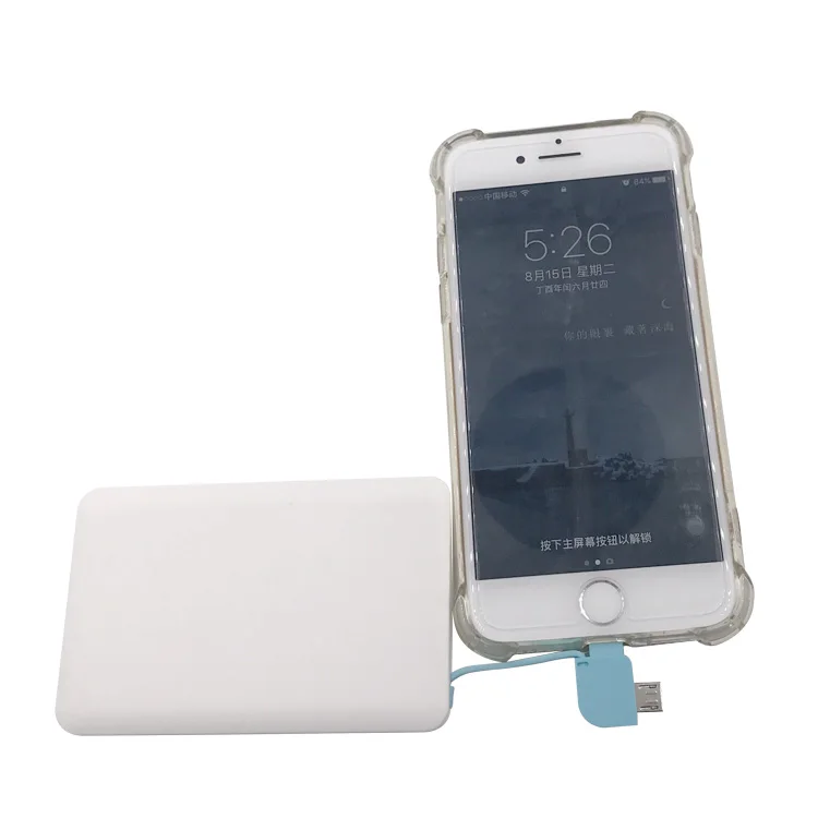 Portable Ultra Thin 2500 mAh Credit Card Power Bank ,Built-In All-in-One Cable for iOS and Android Devices - ANKUX.COM