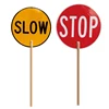 Stop and Slow Sign Aluminum Paddle Traffic Road Warning Sign with Wooden Dowel for Safety