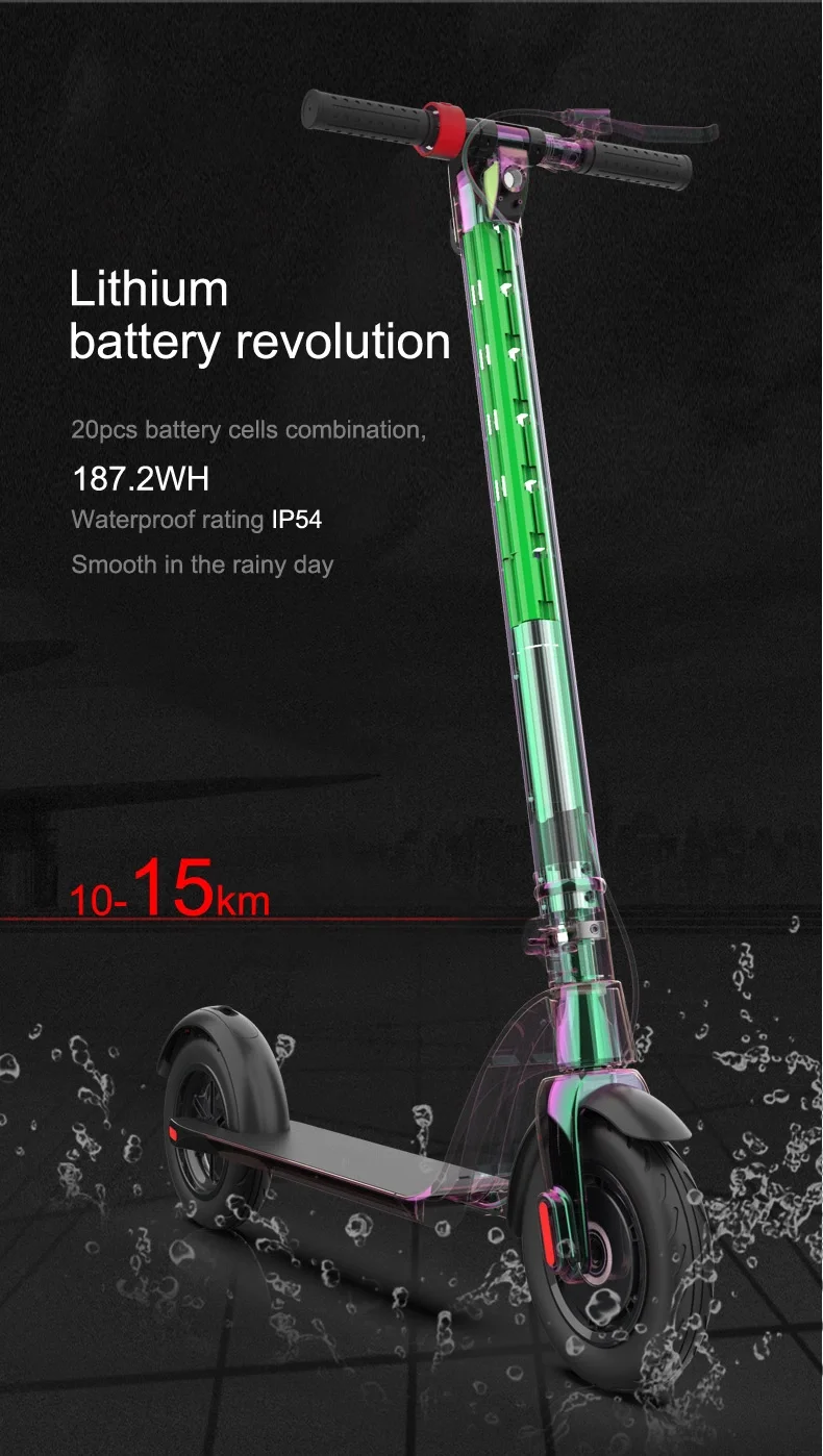 Waterproof globally unique battery case changeable battery foldable adults Electric scooter