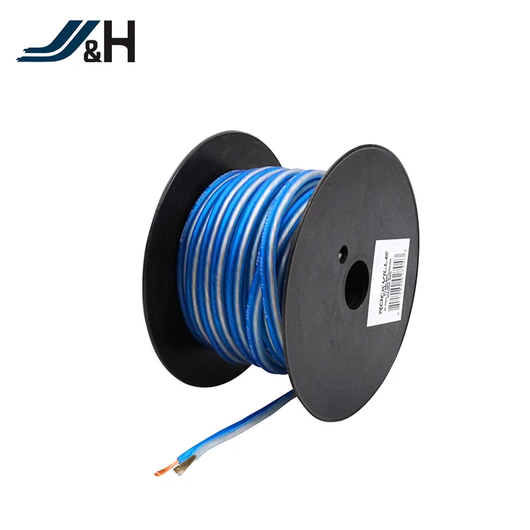 2C*14AWG Nordost Speaker Wire Cable Blue and Transparent Frosted PVC 2 Core Flat Speaker Cable