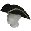 Black Silk Finish Tricorn Historical Fancy Dress Hat With Gold Trim SG723