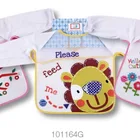 Hot sales baby long sleeve bibs with terry shell and waterproof