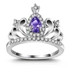 fashion crown diamond gold wedding ring zircon finger ring