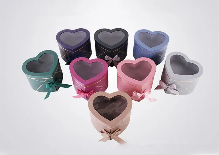 Customized Heart Shape Rose Flower Paper Box for Packaging 2.jpg