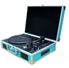 The nostalgic multiple lp phonograph vinyl record turntable player with radio cd cassette