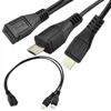 Double Mirco USB Charge Y Splitter Cable Micro USB 5P Female jack to 2 Micro 5pin male