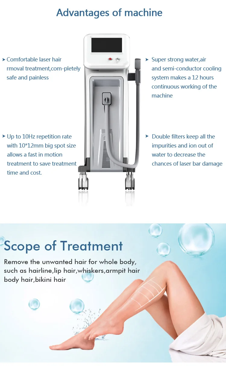 Factory price newest professional alma soprano xl 808nm diode laser hair removal machine