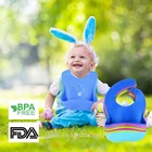 Quality Assurance Safe Bib Apron Manufacturer Waterproof Silicone Drool Baby Bibs