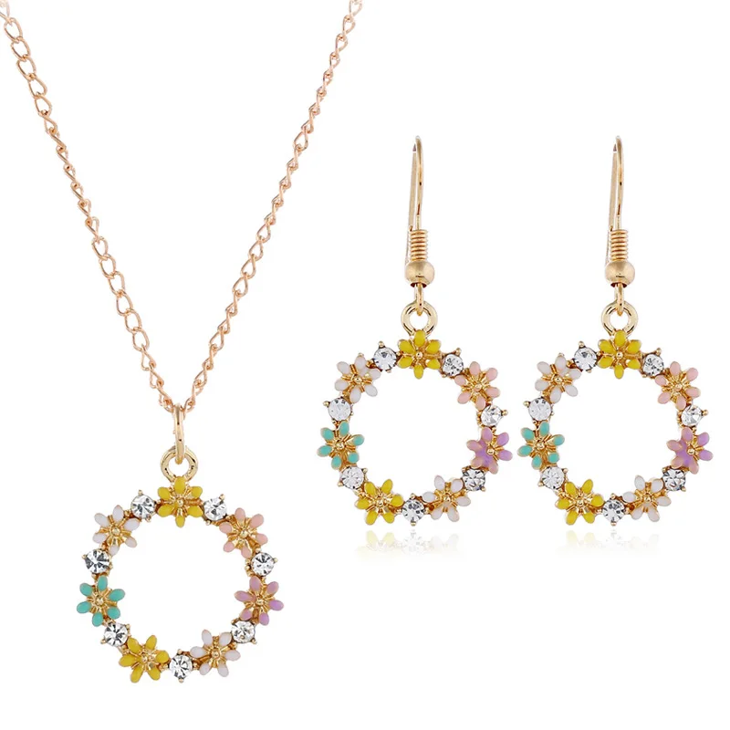 2019 New Spring Round Enamel Daisy Flower Pendant Necklace Earrings Set for Women Jewelry Set Wholesale (KJ051), Same as the picture
2019 New Spring Round Enamel Daisy Flower Pendant Necklace Earrings Set for Women Jewelry Set Wholesale (KJ051), Same as the picture