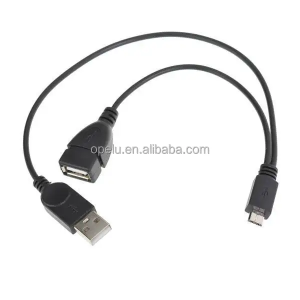 Factory Micro Male To USB Female And Male Y Splitter 2 in 1 OTG Power USB Cable, Black
Factory Micro Male To USB Female And Male Y Splitter 2 in 1 OTG Power USB Cable, Black