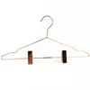 551-18 Rose Gold Shiny Metal Wire Clothes Hangers With Adjustable Clips for Shirts Coat Storage & Display