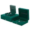 Custom elegant dark green velvet jewelry box