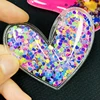 Custom Sequin Filled Heart Appliques Patch with Multi-Color Glitter for Clothing