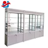Titanium Alloy glass stand display/used glass display cases/glass display showcase