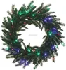 Bulk wholesale LED christmas wreath fetival decorations rattan artificial christmas wreath LED fiber optic christmas wreath