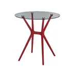 Free sample cheap dining table set model plastic table injection table glass top with plastic legs