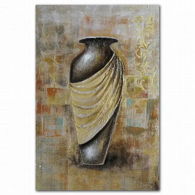 abstract modern contemporary folk art pottery oil painting