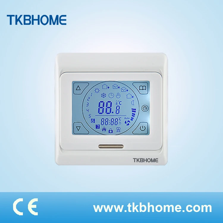 Pure White And Translucence Touch Screen Hvac Modbus Air Conditioner Thermostat