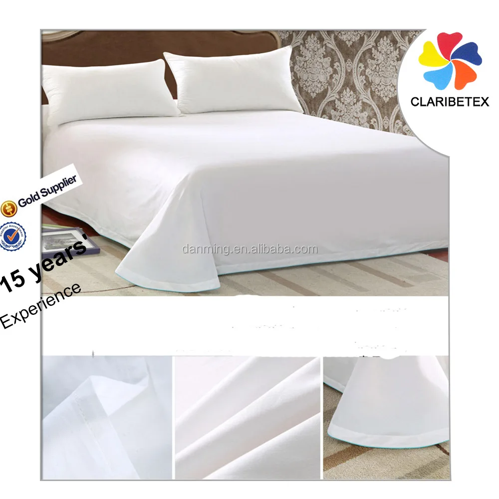 on sale cheap flat100% Cotton plain white used hotel Bed Sheets