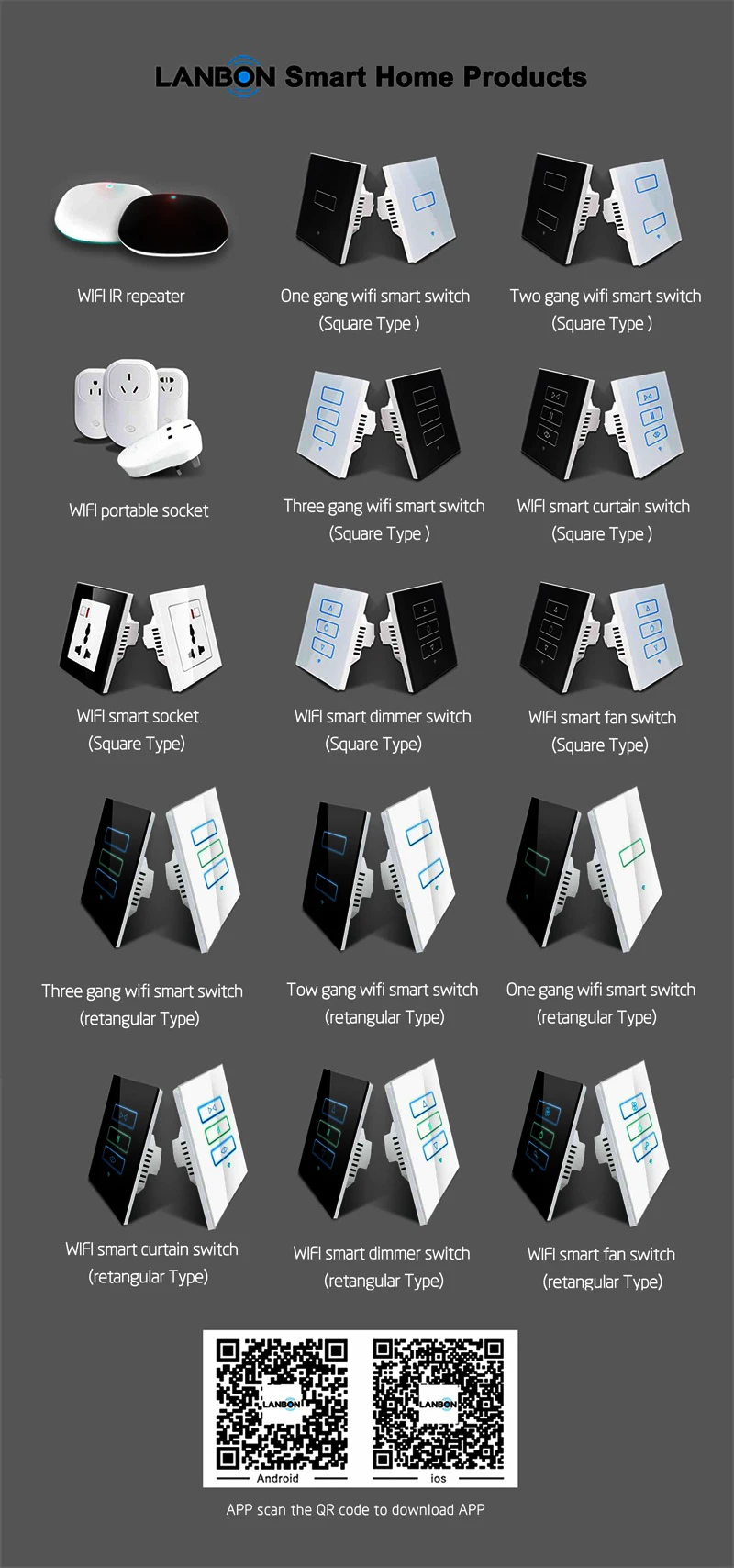 LANBON New Model Switch intelligent voice control built-in wifi module wall light switch beyond ZigBee zwave no need gateway - ANKUX.COM