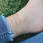 Bracelet Anklet Anklet 925 Minimalist Round Zirconia Foot Bracelet 925 Sterling Silver Gold Plated Anklet Bracelet