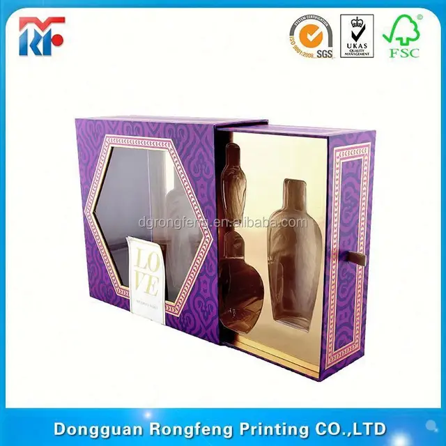low price customized purple hair extension box with ribbon