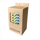 Free Samples FSC FDA Approved Paper Straw Box Packaging Boxes for Straws, Paper Box Package For Straws