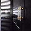 Natural Amethyst Brass Door Stone Knobs Crystal Furniture Cabinet Drawer Kitchen Bedromm Hardware Pull Handles