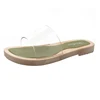 Transparent fashionable plastic outdoor slippers crystal slides sandals ladies flat slippers