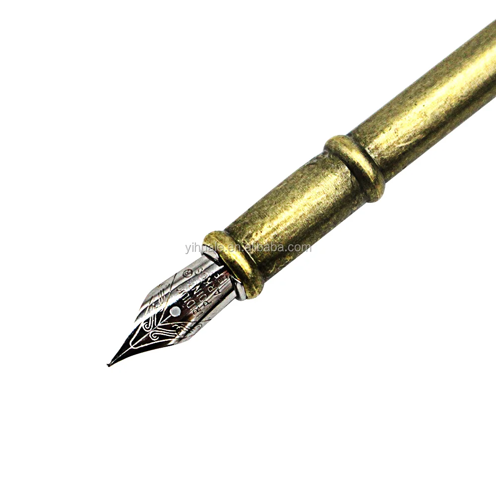 伊华乐羽毛笔墨水套装火鸡羽毛笔带 5 个钢替换笔尖和浸墨瓶礼盒装